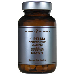 Kurkuma + piperyna + imbir Ekstrakt 2500 mg 120 tabletek - PureLine