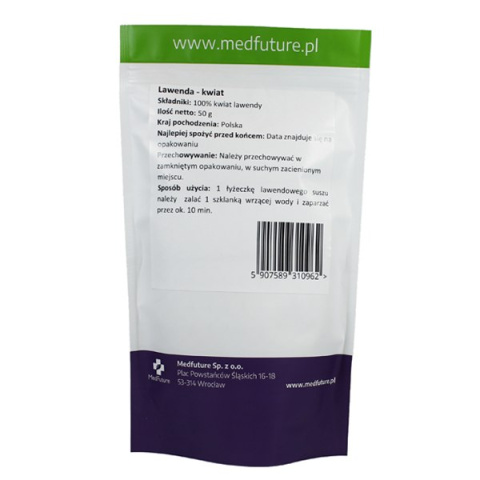 Zalecane spożycie - Lawenda suszony kwiat - 50 g Zalecane spożycie - Lawenda suszony kwiat - 50 g