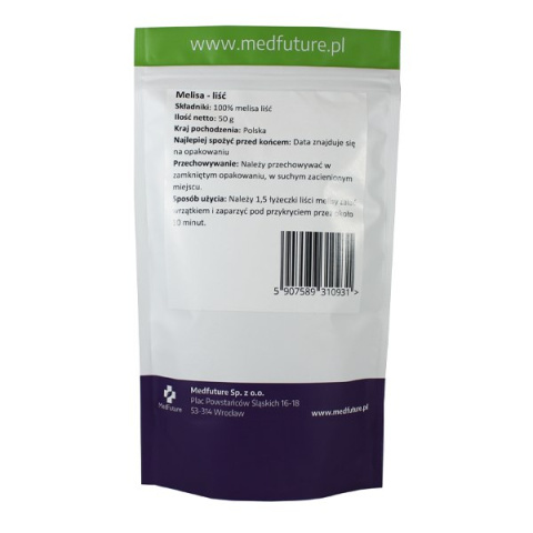 Skład - Melisa liść - 50 g Skład - Melisa liść - 50 g