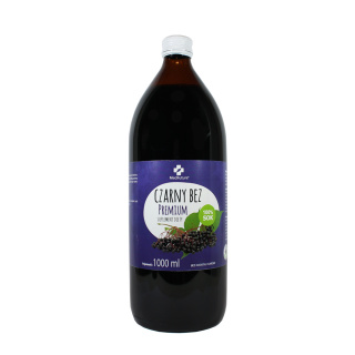 Sok z owoców czarnego bzu - naturalny, bez cukru - 1000 ml