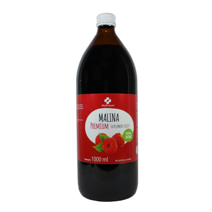 Sok z owoców malin - naturalny, bez cukru - 1000 ml