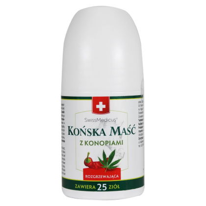 Roll-on Końska maść z konopiami rozgrzewająca 90 ml - Herbamedicus