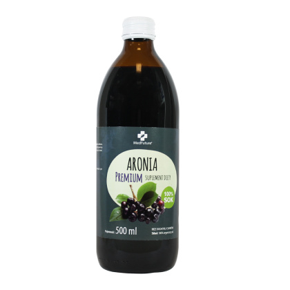 Sok z owoców aronii - naturalny, bez cukru - 500 ml