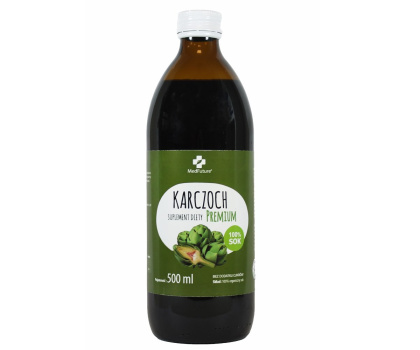 Sok z liści karczocha - naturalny, bez cukru - 500 ml