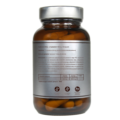 L-tryptofan ekstrakt 500 mg - 60 kapsułek - Pureline Nutrition L-tryptofan ekstrakt 500 mg - 60 kapsułek - Pureline Nutrition