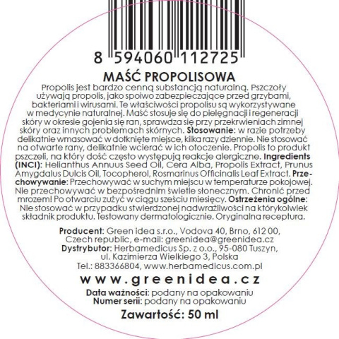Maść propolisowa 100% BIO Maść propolisowa 100% BIO