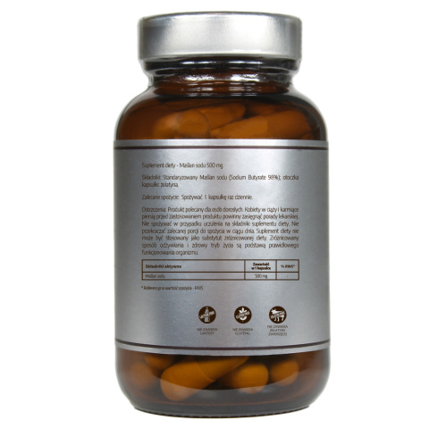 Maślan Sodu ekstrakt 500 mg 60 kaspułek Maślan Sodu ekstrakt 500 mg 60 kaspułek