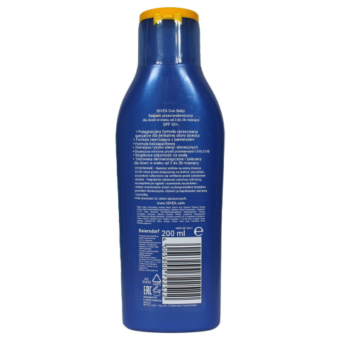 Nivea Baby Balsam ochronny na słońce SPF 50+ 200ml Nivea Baby Balsam ochronny na słońce SPF 50+ 200ml