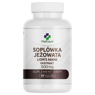 Soplówka jeżowata Ekstrakt 500 mg 60 kapsułek - Medfuture (Lion's Mane)