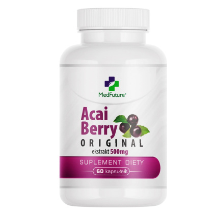 Acai Berry Oryginal Ekstrakt 500 mg 60 kapsułek - Medfuture (Jagody Acai)