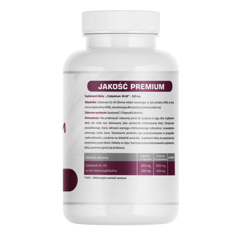Colostrum IG immune 40 500 mg - 60 kapsułek Colostrum IG immune 40 500 mg - 60 kapsułek