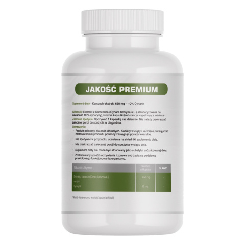 Karczoch ekstrakt 650 mg 60 kapsułek Karczoch ekstrakt 650 mg 60 kapsułek