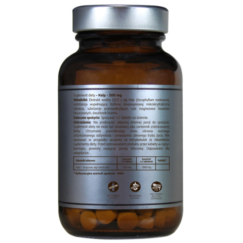 Kelp Ekstrakt 500 mg 120 tabletek - PureLine Kelp Ekstrakt 500 mg 120 tabletek - PureLine
