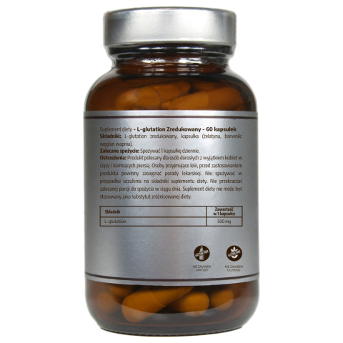 L-glutation zredukowany - 500 mg - 60 kapsułek - Pureline Nutrition L-glutation zredukowany - 500 mg - 60 kapsułek - Pureline Nutrition