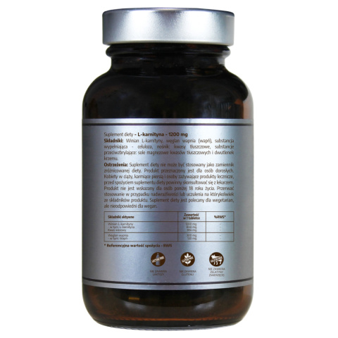 L-karnityna 1200 mg 60 tabletek - Pureline Nutrition L-karnityna 1200 mg 60 tabletek - Pureline Nutrition