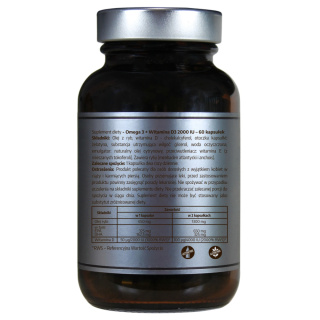 Omega 3 + witamina D3 - 60 kapsułek - Pureline Nutrition